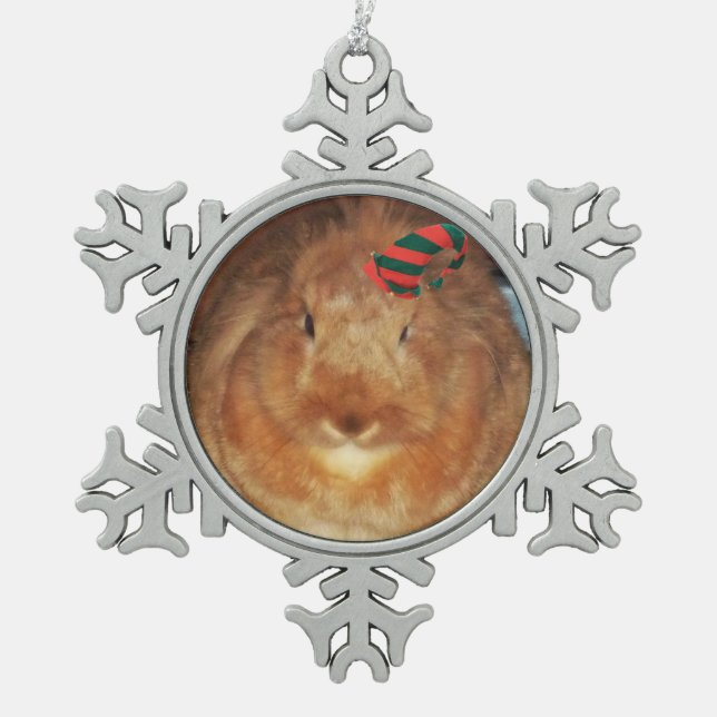 Ornement Flocon De Neige Ornement désapprobateur de lapin (Devant)