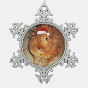 Ornement Flocon De Neige Ornement désapprobateur de Père Noël de lapin