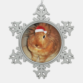 Ornement Flocon De Neige Ornement désapprobateur de Père Noël de lapin