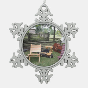 Ornement Flocon De Neige Ornement d'étain de camp de bande de musicien