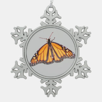Ornement Flocon De Neige Ornement d'étain de ~ de papillon de monarque