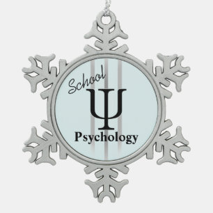 Ornement Flocon De Neige Ornement d'étain de psychologie d'école