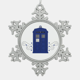 Ornement Flocon De Neige Ornement d'étain de remous de boîte de police