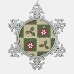 Ornement Flocon De Neige Ornement d'étain d'édredon de Noël