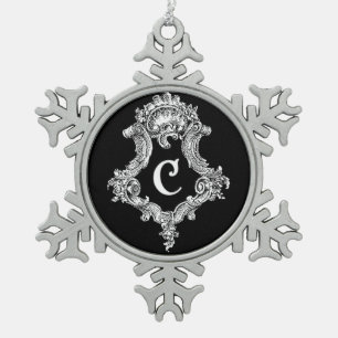 Ornement Flocon De Neige Ornement d'initiale de monogramme de C