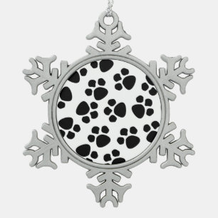 Ornement Flocon De Neige ornement en étain empreinte de patte