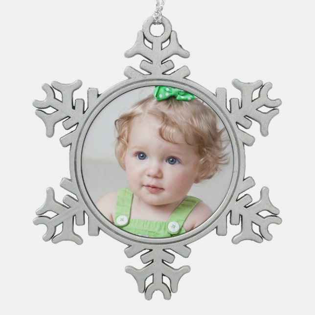 Ornement Flocon De Neige Ornement fait sur commande de photo (Devant)