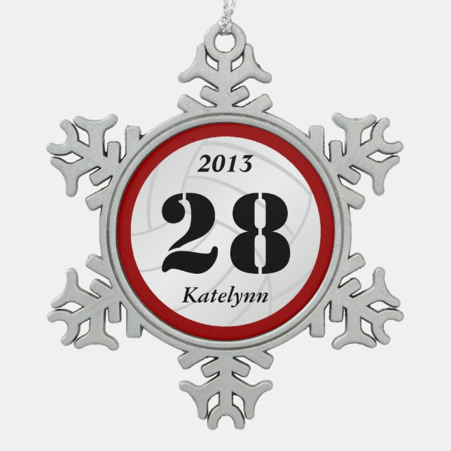 Ornement Flocon De Neige Ornement fait sur commande de volleyball de (Devant)