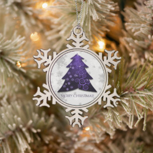 Ornement Flocon De Neige Ornement Festif de Noël Violet Arbre de neige