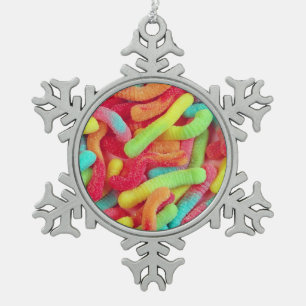 Ornement Flocon De Neige Ornement gommeux de Noël de sucrerie de vers