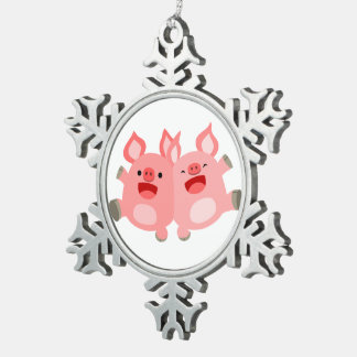 Ornement Flocon De Neige OUI ! ! Ornement d'égout de cochons de carton mign
