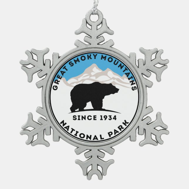 Ornement Flocon De Neige Ours de parc national de Great Smoky Mountains (Devant)