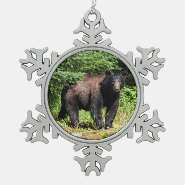 Ornement Flocon De Neige Ours noir Alpha (Devant)