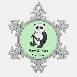 Ornement Flocon De Neige Ours panda trop mignon