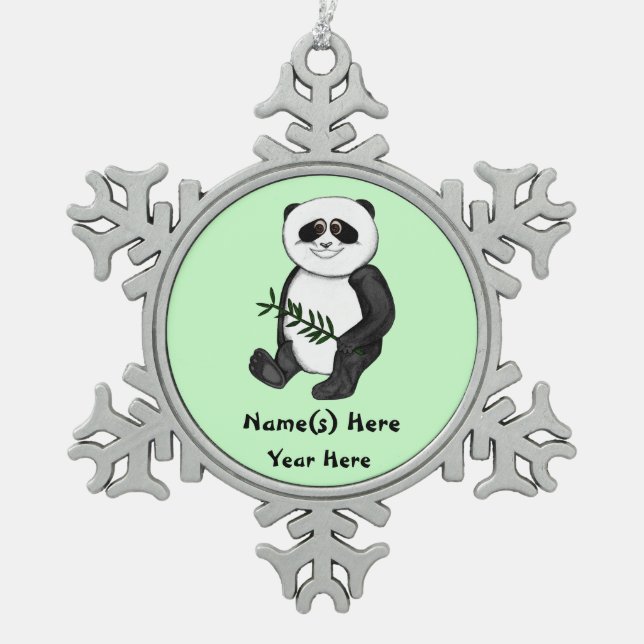 Ornement Flocon De Neige Ours Panda Trop mignon (Devant)