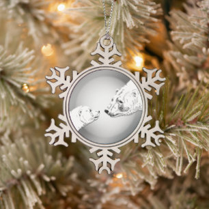 Ornement Flocon De Neige Ours Polaire Ornament Fête des Mères L'art garde