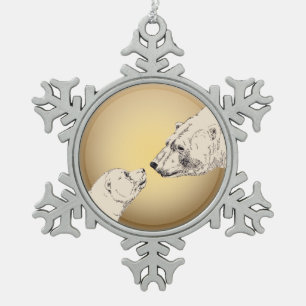Ornement Flocon De Neige Ours Polaire Ornement de vacances Ours Art Décorat