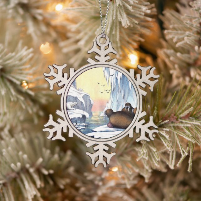 Ornement Flocon De Neige Ours Polaires, Walrus Et Phoques (Arbre)