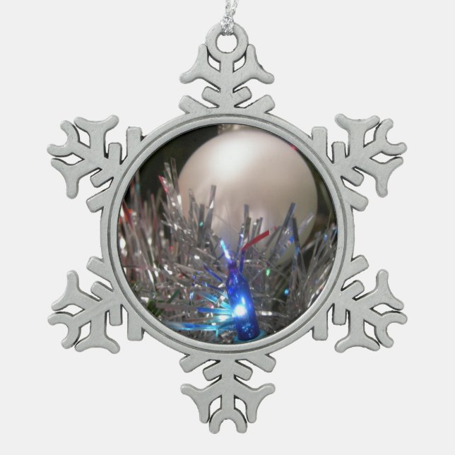 Ornement Flocon De Neige Paillettes de fêtes (Devant)