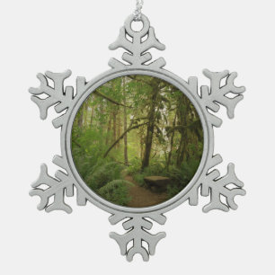 Ornement Flocon De Neige Paisible Green Forest Trail à Washington
