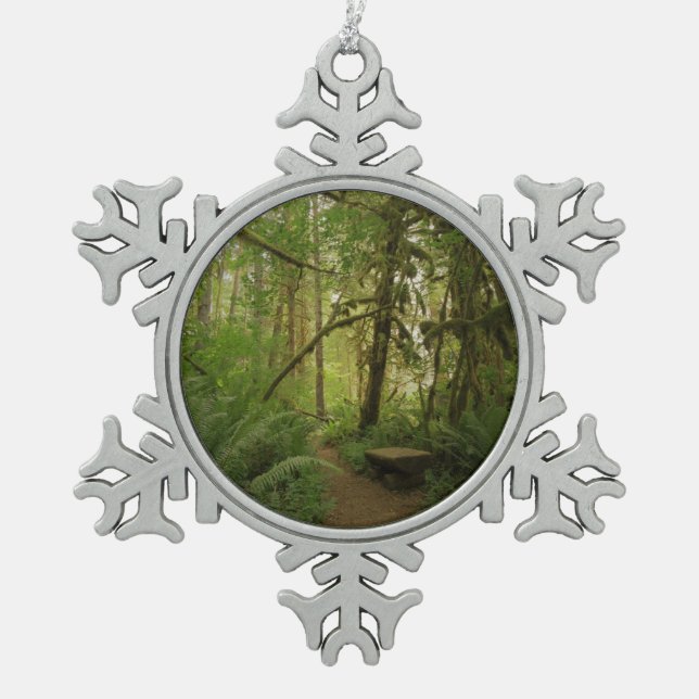 Ornement Flocon De Neige Paisible Green Forest Trail à Washington (Devant)