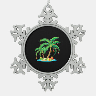 Ornement Flocon De Neige Palmier de Noël Cocotier de Noël Tropical