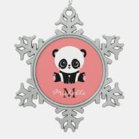 Panda à assise mignonne Monogramme personnalisée