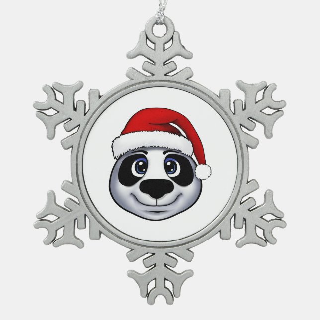 Ornement Flocon De Neige Panda de Noël (Devant)