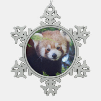 Ornement Flocon De Neige Panda rouge
