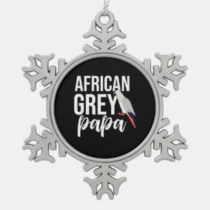 Ornement Flocon De Neige Papa de perroquet gris africain