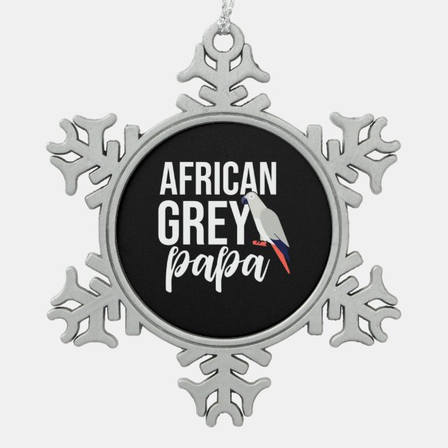 Ornement Flocon De Neige Papa de perroquet gris africain (Devant)