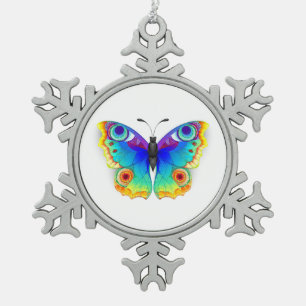 Ornement Flocon De Neige Papillon Paon Arc-en-Ciel