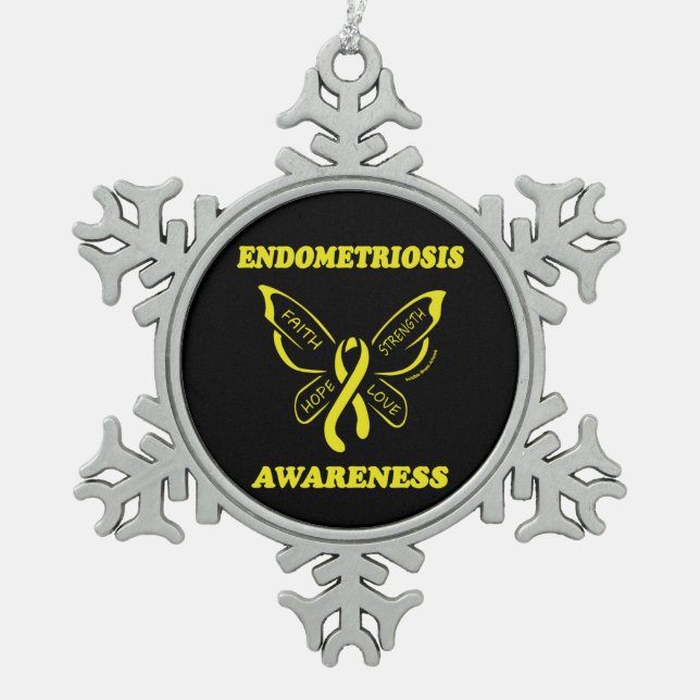Ornement Flocon De Neige Papillon/sensibilisation...Endometriose (Devant)