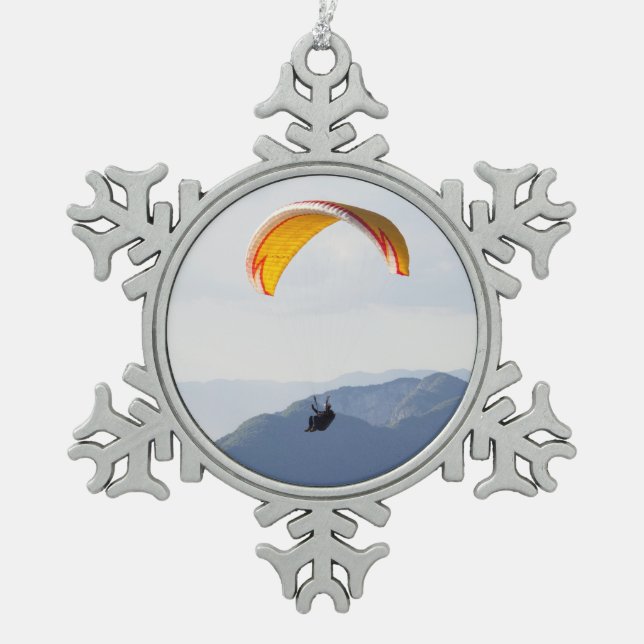 Ornement Flocon De Neige Parapente suisse Snowflake Orange (Devant)