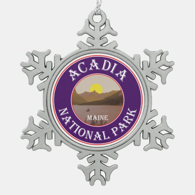 Ornement Flocon De Neige Parc national Acadia Maine (Devant)