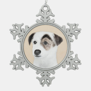 Ornement Flocon De Neige Parson Jack Russell Terrier Peinture - Chien Art
