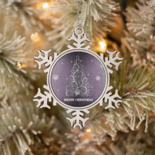 Ornement Flocon De Neige Parties scintillant d'arbre de Noël et flocons de