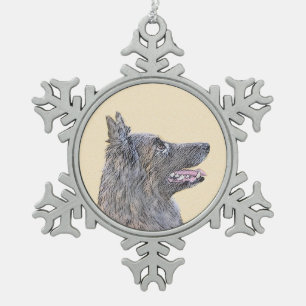 Ornement Flocon De Neige Peinture belge Tervuren - Cute Original Chien Art