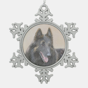 Ornement Flocon De Neige Peinture belge Tervuren - Cute Original Chien Art