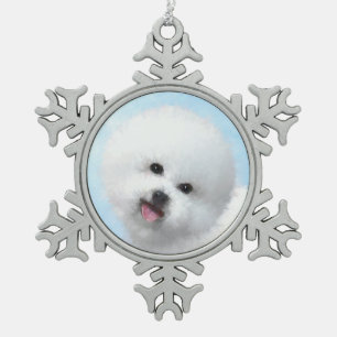 Ornement Flocon De Neige Peinture de Bichon Frise - Cute Original Dog Art