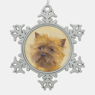 Ornement Flocon De Neige Peinture de Cairn Terrier - Cute Original Chien Ar