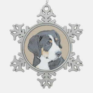 Ornement Flocon De Neige Peinture de chiot de chien de montagne bernois - Œ