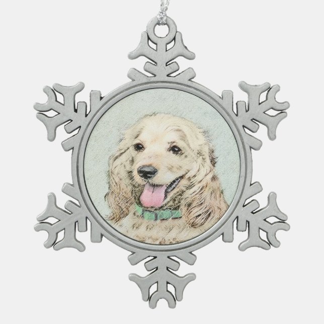 Ornement Flocon De Neige Peinture de Cocker Spaniel Buff - Art de chien ori (Devant)