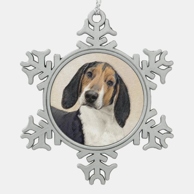 Ornement Flocon De Neige Peinture de Treeing Walker Coonhound - Œuvre d'art (Devant)