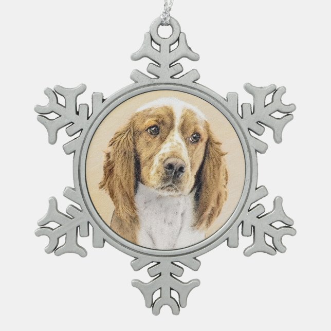 Ornement Flocon De Neige Peinture de Welsh Springer Spaniel - Art original  (Devant)