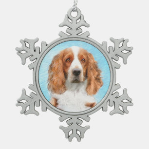 Ornement Flocon De Neige Peinture d'espagnol Welsh Springer - Art original