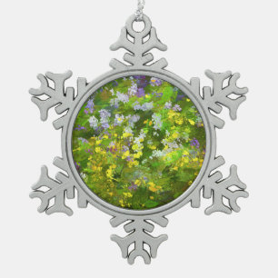 Ornement Flocon De Neige Peinture fleur sauvage Impasto - Art Fleur Origina