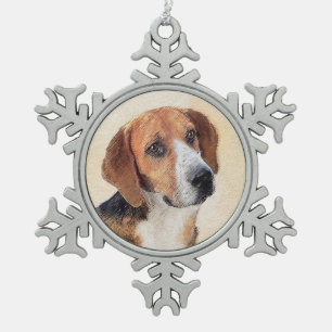 Ornement Flocon De Neige Peinture Harrier - Joli art original chien