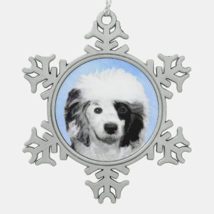 Ornement Flocon De Neige Peinture Portugaise de Chien d'Eau - Art original