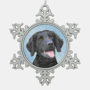 Ornement Flocon De Neige Peinture Retriever recouverte de boue - Art Chien